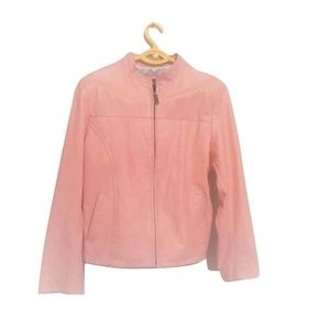 Pink Calfskin Leather Jacket